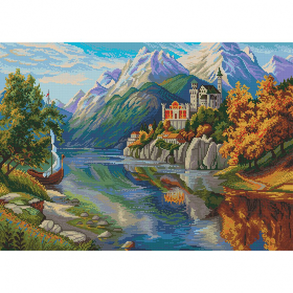 177488_Картина стразами "Замок в горах"