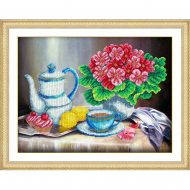 Набор для вышивания бисером ПАУТИНКА арт.Б-1293 Завтрак 38х28 см