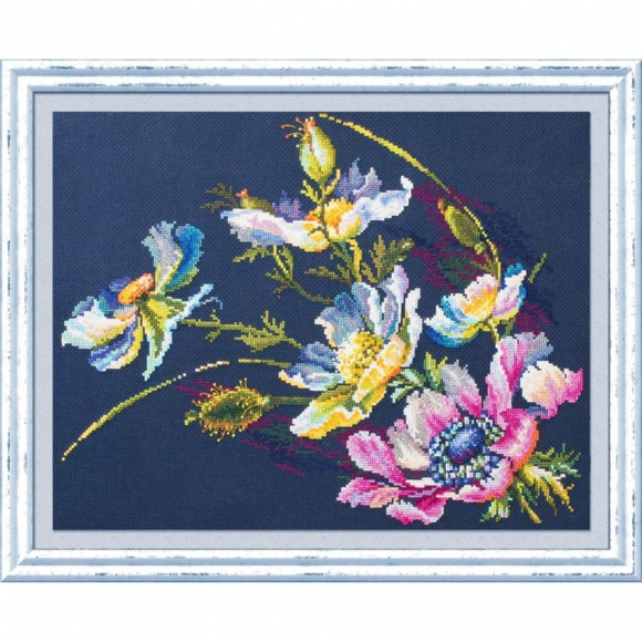 Набор для вышивания ЧУДЕСНАЯ ИГЛА арт.101-901 Загадочные анемоны 40x30 см