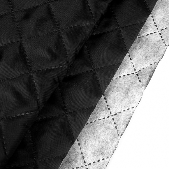 Термостежка Подкладка НАРЕЗКА арт.РАД.54179 190Т № 0124, 3070 МС-1 рис.№5 клетка 3,5см цв.черный Синтепон 100 г/м? шир.150см уп.5м