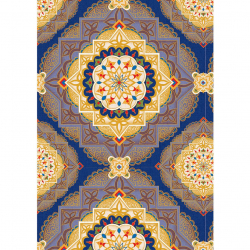 Ткань для пэчворка PEPPY Индийское Сари 146 г/м? 100% хлопок цв.ИС-04 синий уп.50х55 см