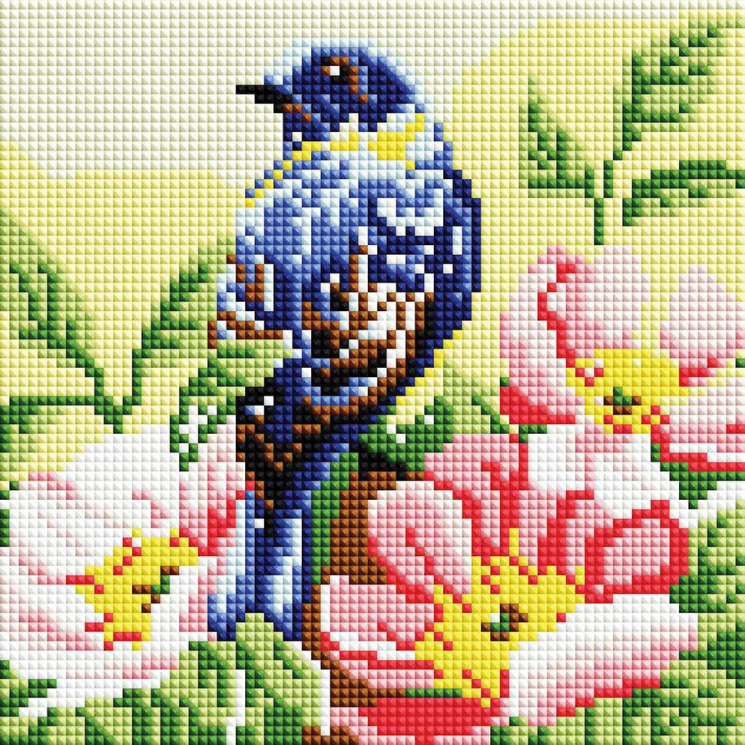 Набор Белоснежка для изготовления картин со стразами арт.БЛ.472-ST-PS Птичка 20х20 см