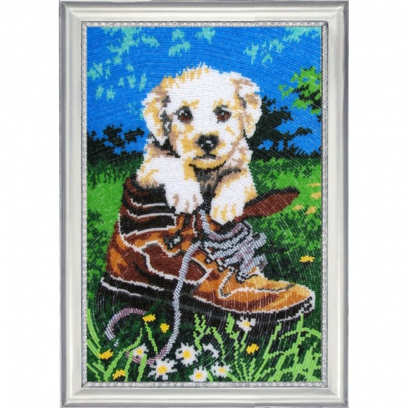 Набор для вышивания BUTTERFLY арт. 611 Шаловливый щенок 35x23 см