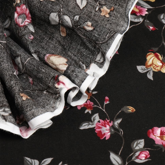 Ткань Штапель  TBY Vi-227087-c1 плот 110г/м2 100% вискоза шир. 145 см цв.с1 черный уп.5м