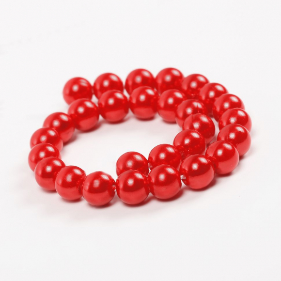 Бусины MAGIC 4 HOBBY круглые перламутр 6мм цв.058 красный уп.50г (483шт)