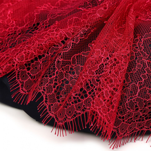 Кружево реснички KRUZHEVO арт.TBY A88 шир.170мм цв.S261 ягодный уп.3м