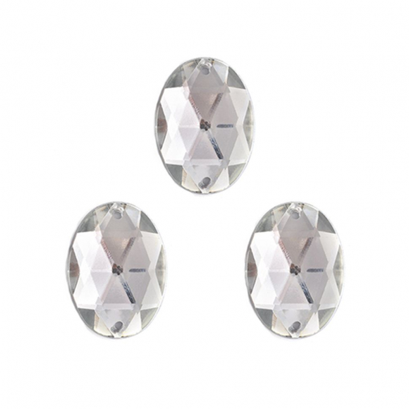 Стразы пришивные акриловые MAGIC 4 HOBBY арт.MG.A.02 18x25 мм овал цв.01 прозрачный уп.50 шт