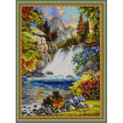 Рисунок на ткани (Бисер) КОНЁК арт. 9905 У водопада 29х39 см