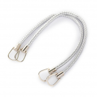 Ручка для сумки кожзам TBY.27364 55см цв.серебро/никель уп.2шт Ручка для сумки кожзам TBY.27364 55см цв.серебро/никель уп.2шт