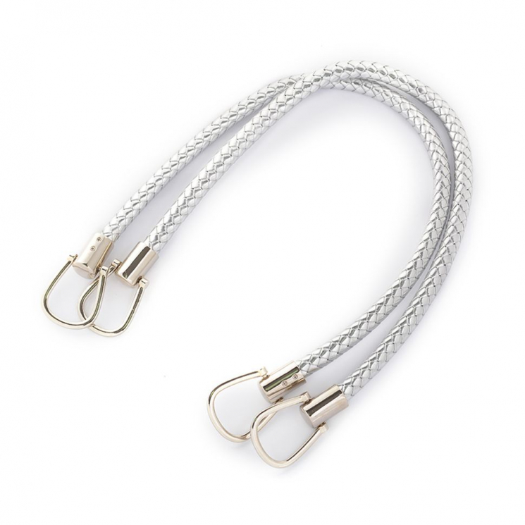 Ручка для сумки кожзам TBY.27364 55см цв.серебро/никель уп.2шт