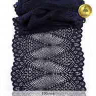 Кружево-стрейч KRUZHEVO арт.TBY.30200 шир.190мм цв.061 темно-синий уп.25м