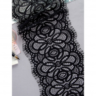 Кружево реснички Kruzhevo 02.38 черный 180мм 3м