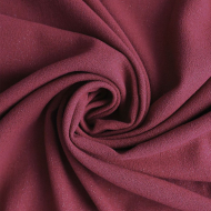 Ткань Креп 260 г кв.м  63% полиэстер, 32% вискоза, 5% спандекс шир.147 см арт.Р.15130.06 цв.06 бордовый уп.25м