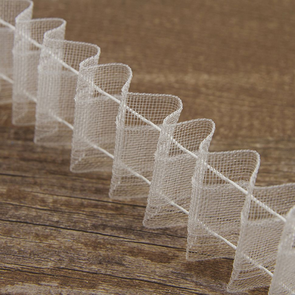 4645_Лента шторная прозрачная равномерная сборка, 29 мм, цвет белый