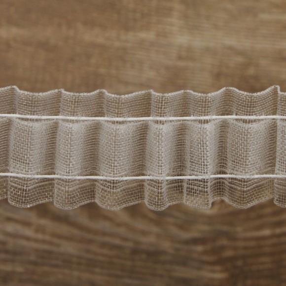 4645_Лента шторная прозрачная равномерная сборка, 29 мм, цвет белый