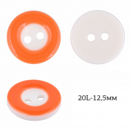 Пуговицы пластик TBY P-991-09 цв.09 оранжевый 20L-12-13мм, 2 прокола, 50 шт