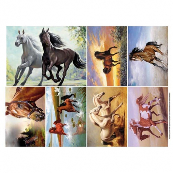 92182_Рисовая бумага А3 "Кони 5"