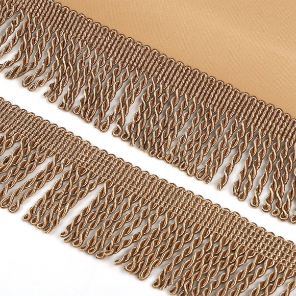 Бахрома для штор арт.0390-0910 цв.6458 шир.62мм цв.темн.бежевый уп.10м