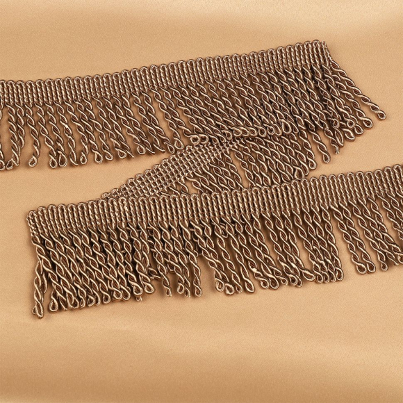 Бахрома для штор арт.0390-0910 цв.6458 шир.62мм цв.темн.бежевый уп.10м