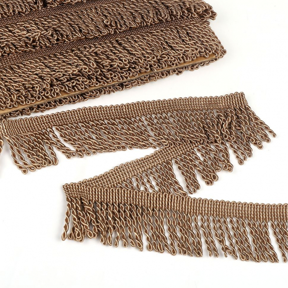 Бахрома для штор арт.0390-0910 цв.6458 шир.62мм цв.темн.бежевый уп.10м