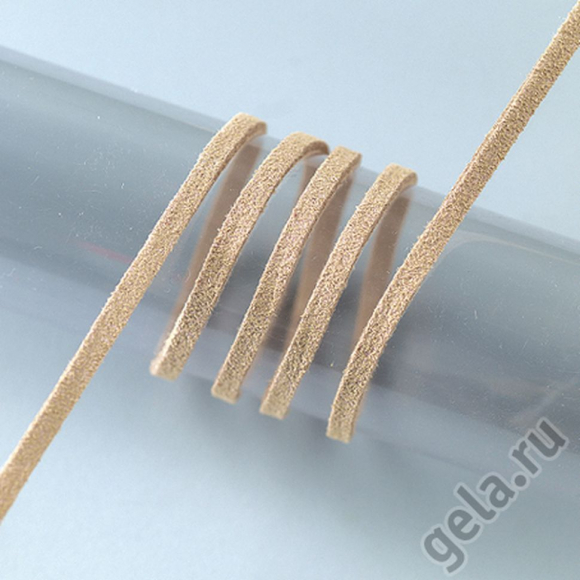 55204_Шнур бежевый из алькантары