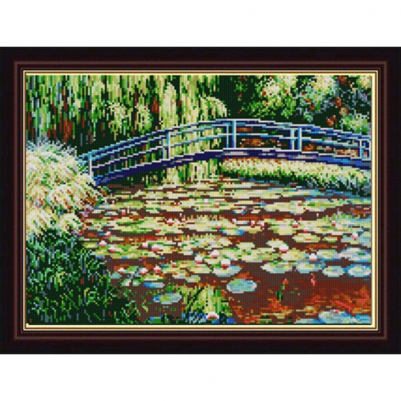 Рисунок на ткани (Бисер) КОНЁК арт. 1237 Пруд с кувшинками 29х39 см