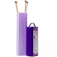 157010_Органайзер для прямых спиц, раздвижной, фиолетовый дизайн, пластик, 40/27 х 7 х 5 см