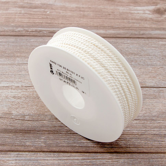 Шнур витой PEGA, белый, 2,5 мм Шнур витой PEGA, белый, 2,5 мм