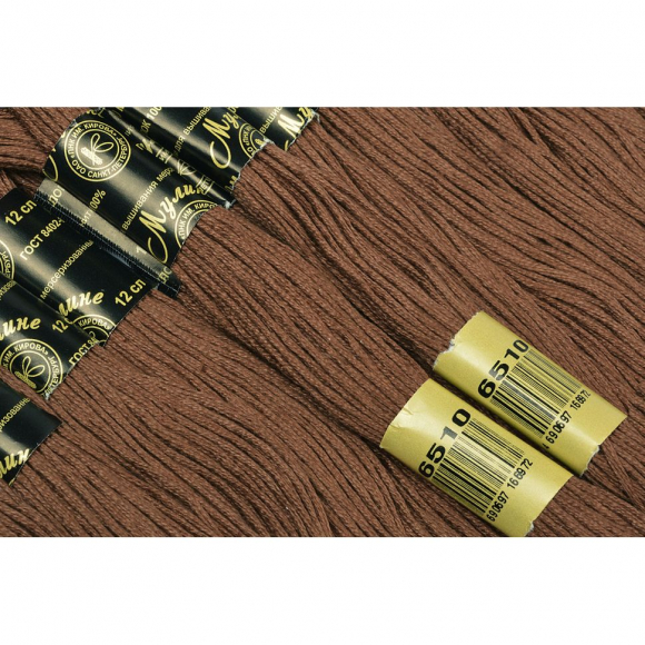 Нитки мулине цв.6510 коричневый 12х10м С-Пб