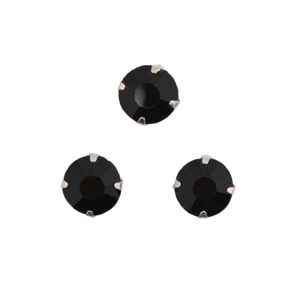 Стразы пришивные в цапах стекло TBY арт.MS.40.B цв.черный 4 мм, уп. 1440шт