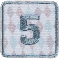 Термоаппликация "Цифра 5 синяя"