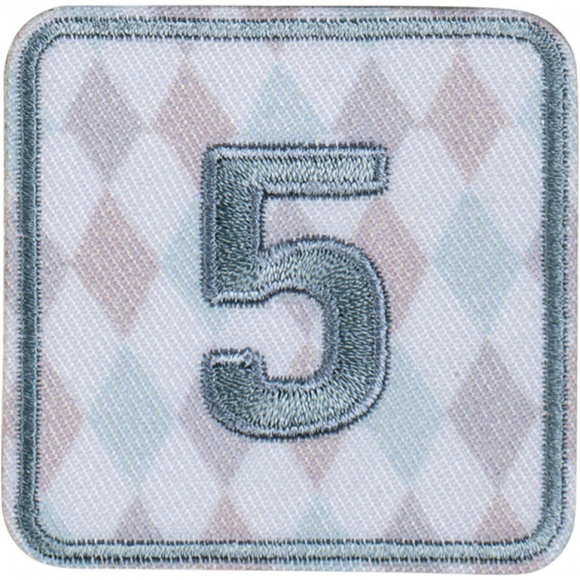 Термоаппликация "Цифра 5 синяя"