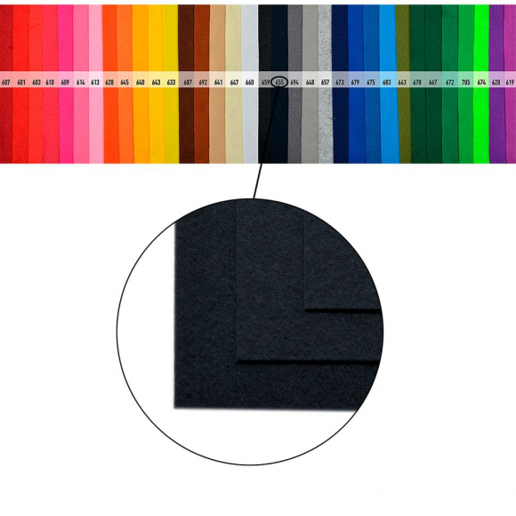 Фетр листовой мягкий Magic 4 Hobby 1мм 20х30см арт.FLT-S1 уп.10 листов цв.655 иссиня черный