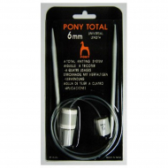 55313 PONY Спицы прямые для вязания гибкие 6,00 мм/60 см, алюминий, со счетчиком петель