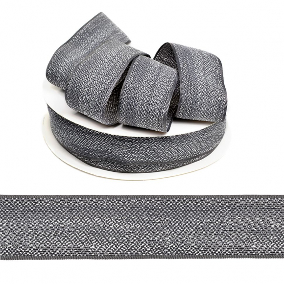 Тесьма TBY декоративная Меланж шир.38мм цв.02 серый уп.22,9м