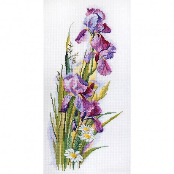 Набор для вышивания МАРЬЯ ИСКУСНИЦА арт.06.002.46 Ирисы и ромашки 19х41 см
