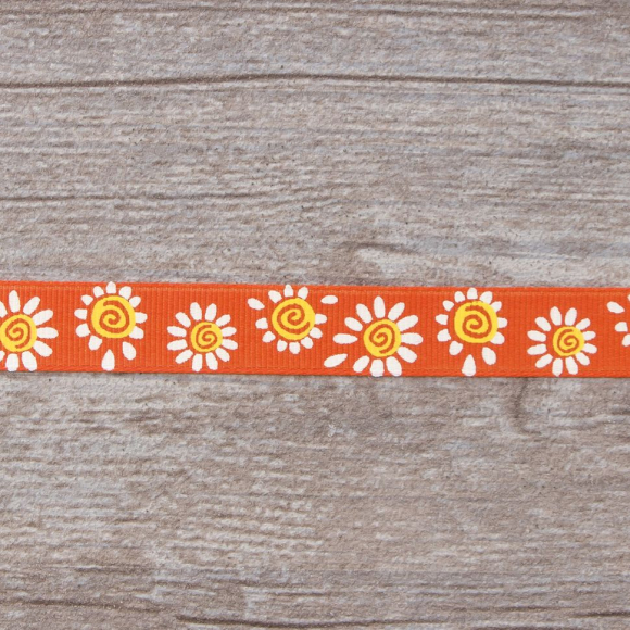 109358_Лента репсовая SAFISA с напечатаным рисунком, 15 мм, 15 м, цвет 61, алый