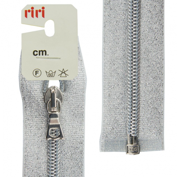 78975_Молния спираль, на люрексной ленте, разъёмная 1 замок, 6 мм, 55 см, цвет серебристый 78975_Молния спираль, на люрексной ленте, разъёмная 1 замок, 6 мм, 55 см, цвет серебристый