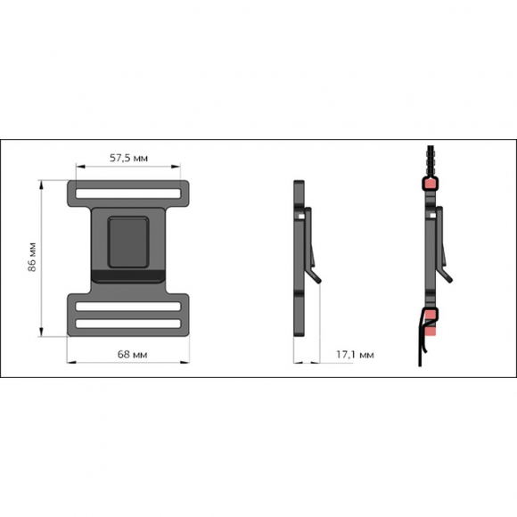 Защелка замок Ковача 58мм VK58 цв.черный нагрузка 90 кг уп.50 шт