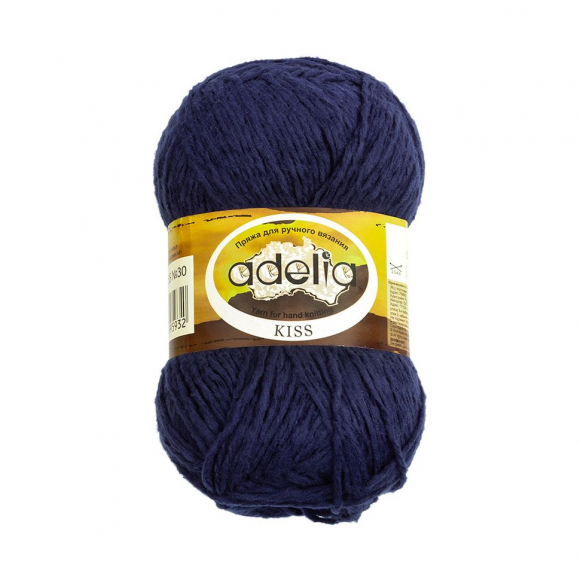 Пряжа ADELIA KISS (100% полиэстер) 10х50г/145м цв.30 синий