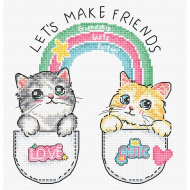 Набор для вышивания LETI арт. L8043 Давайте дружить! 14х16 см