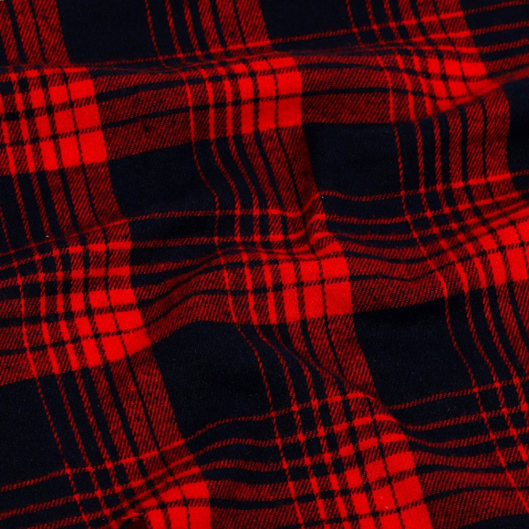 Ткань рубашечная фланель 150 г/м? 80% полиэстер, 20% хлопок шир.150 см арт.TBY.Fl.T294.3 цв.03 красный рул.25м