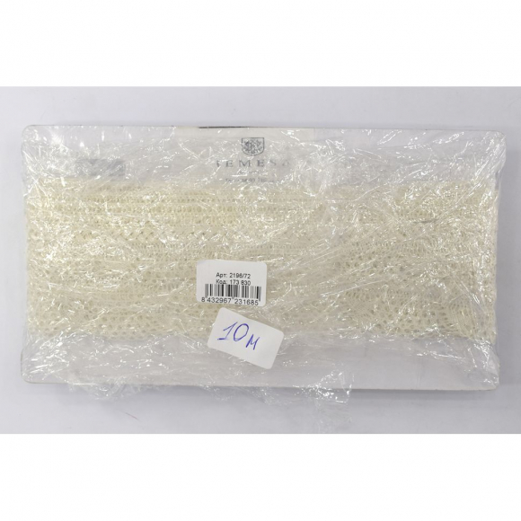 Мерсеризованное хлопковое кружево, 35 мм, цвет шампань Мерсеризованное хлопковое кружево, 35 мм, цвет шампань