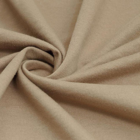 Ткань футер 3х нитка петля гл/крашеный диагональ 320г/м?  80%хб 20%пэ  шир.190см арт.ШН-3208020-25 цв.бежевый (70642)рул. 35-60м (1кг-1,6м)