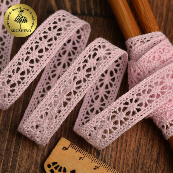 Тесьма вязаная KRUZHEVO 15мм TBY.15.01.099 цв.бл.розовый уп.10м Тесьма вязаная KRUZHEVO 15мм TBY.15.01.099 цв.бл.розовый уп.10м