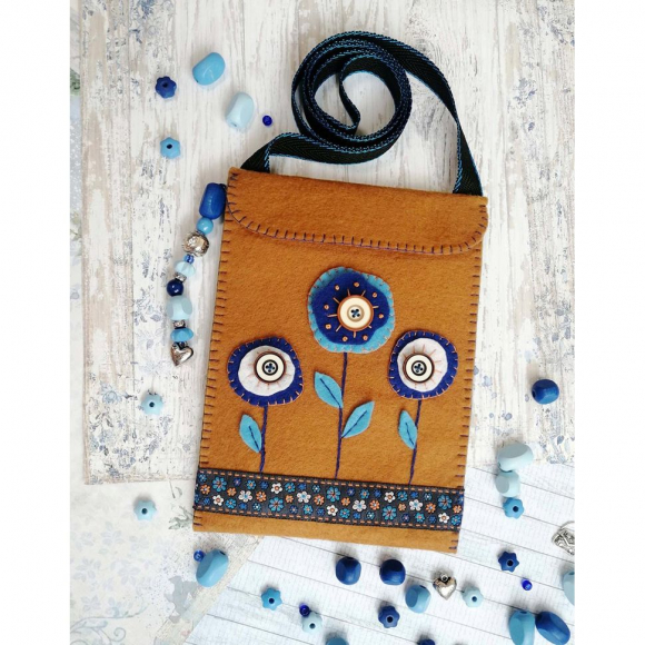 184309_Набор для создания сумки из фетра "Синие цветы"