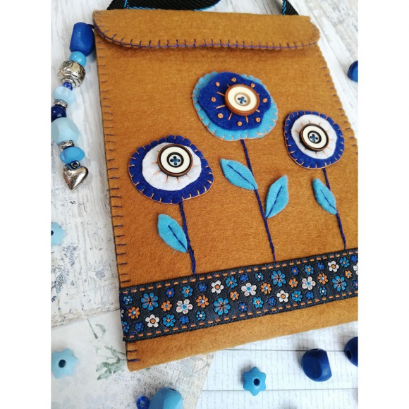 184309_Набор для создания сумки из фетра "Синие цветы"