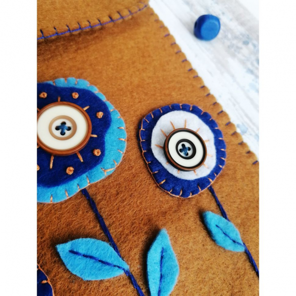 184309_Набор для создания сумки из фетра "Синие цветы"