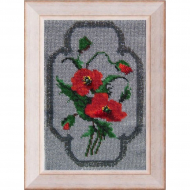 Набор для вышивания ВЫШИВАЛЬНАЯ МОЗАИКА арт. 019ЦВ Алые маки. Набор д/выш. бисером 16х24см