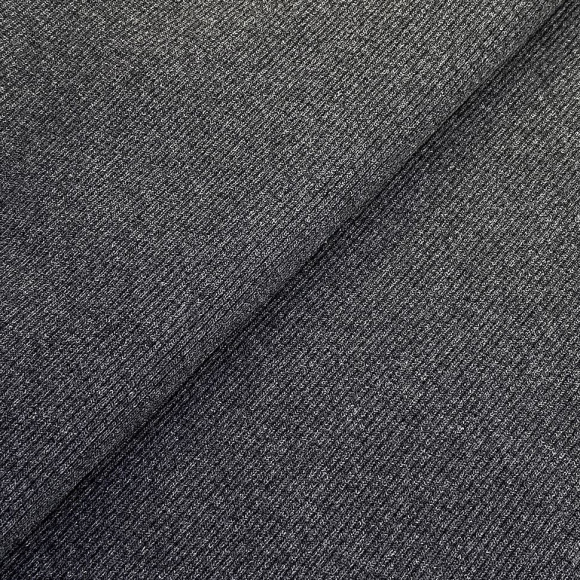 Ткань трикотаж Кашкорсе с лайкрой 350г пенье 60+60см антрацит уп.3м